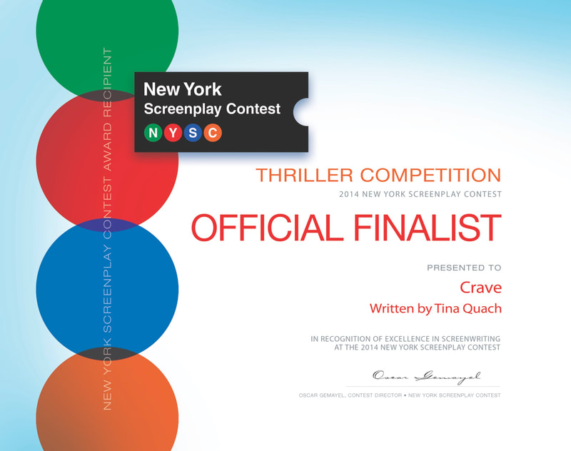 OFFICIAL FINALIST under the Thriller Category at the New York Screenplay Contest
